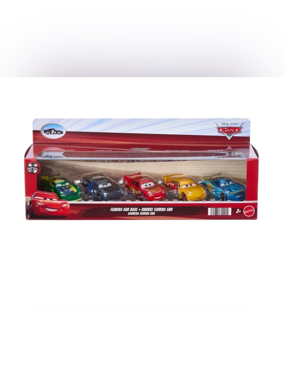 Disney Cars Florida 500 Die-Cast Race Car Set - Red, Yellow, Blue, Green, Black